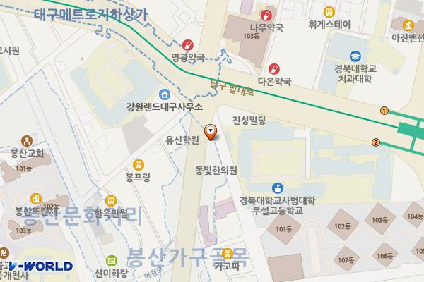 센트로팰리스 부근 노상주차장 위치 지도 — 대구광역시 중구 이천로 246