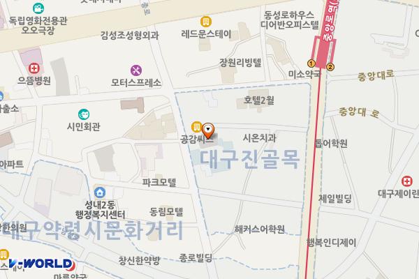 정덕유료주차장 위치 지도 — 대구광역시 중구 중앙대로79길 31