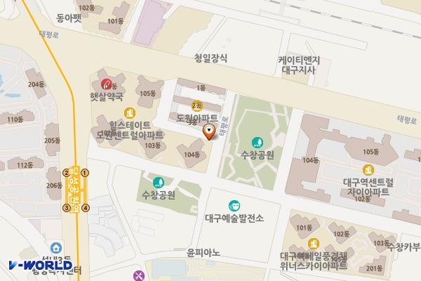 영광유료주차장 위치 지도 — 대구광역시 중구 도원동 3-2