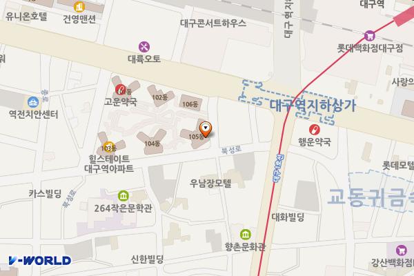 시민유료주차장 위치 지도 — 대구광역시 중구 북성로 103(북성로1가)