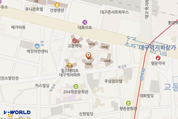 북성월드카유료주차장 위치 지도 — 대구광역시 중구 경상감영1길 84