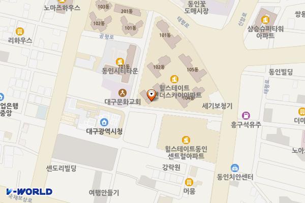 목천유료주차장 위치 지도 — 대구광역시 중구 공평로20길 33(동인동1가)