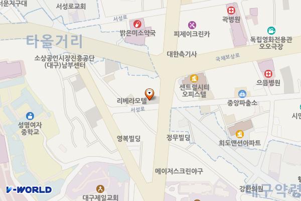 대호유료주차장 위치 지도 — 대구광역시 중구 서성로2가 51-1