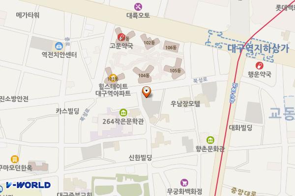 대우유료주차장 위치 지도 — 대구광역시 중구 북성로 96