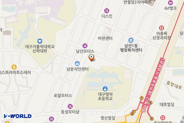 남산공영주차장 위치 지도 — 대구광역시 중구 명덕로35길 44(남산동)