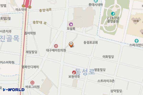국제유료주차장-01 위치 지도 — 대구광역시 중구 동성로6길 12-13