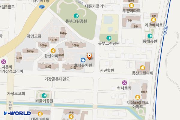 동부근린공영주차장 위치 지도 — 부산광역시 기장군 기장읍 차성동로 119