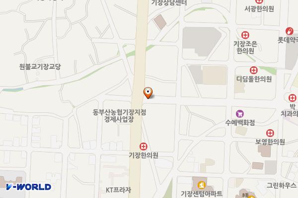 기장시장입구 동부산농협 주변 위치 지도 — 부산광역시 기장군 기장읍 대라리 418-10