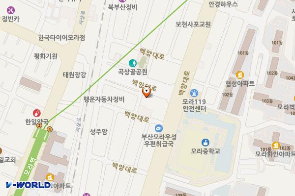 모라1동행정복지센터주변 위치 지도 — 부산광역시 사상구 백양대로 949-7