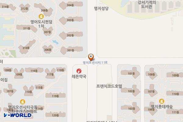 오션시티중앙상가공영주차장 위치 지도 — 부산광역시 강서구 명지동 3282