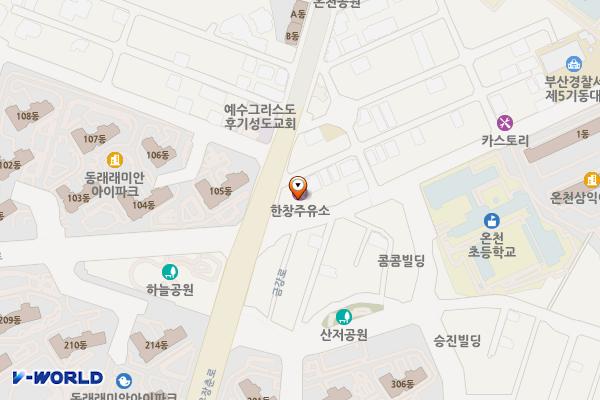 우장춘로 무료개방 공영주차장 위치 지도 — 부산광역시 동래구 온천동 850-77