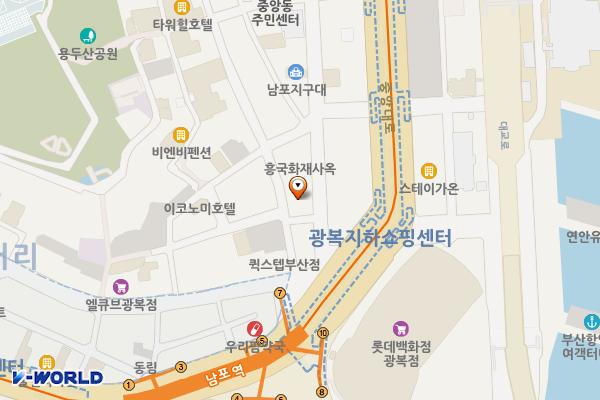 신한은행부산금융센터 뒤 공영주차장 위치 지도 — 부산광역시 중구 해관로 7