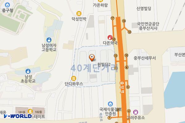 부산우체국 뒤 공영주차장 위치 지도 — 부산광역시 중구 해관로 63-1