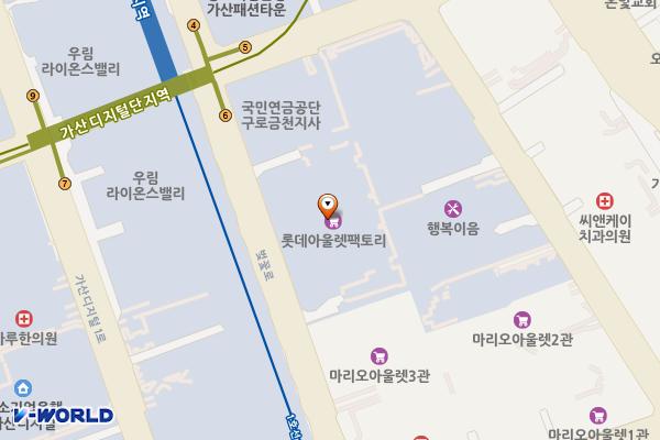 SJ테크노빌 위치 지도 — 서울특별시 금천구 벚꽃로 278 (가산동)