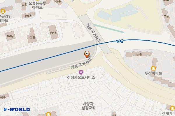 행복3주차장 위치 지도 — 서울특별시 구로구 서해안로 2395