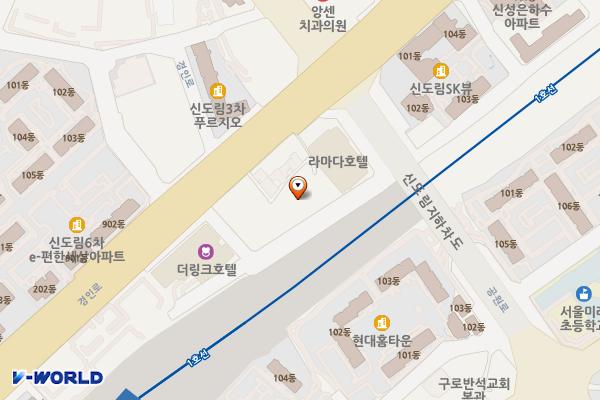 코리아빌딩 노외주차장 위치 지도 — 서울특별시 구로구 신도림동 428-20