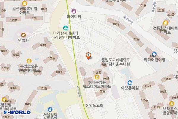 시네마부설주차장 위치 지도 — 서울특별시 성북구 아리랑로12길 4