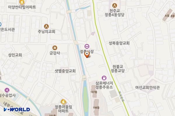 정릉시장 위치 지도 — 서울특별시 성북구 정릉로23길 56