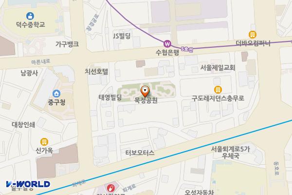 묵정공원지하 공영주차장 위치 지도 — 서울특별시 중구 퇴계로45길 32-12