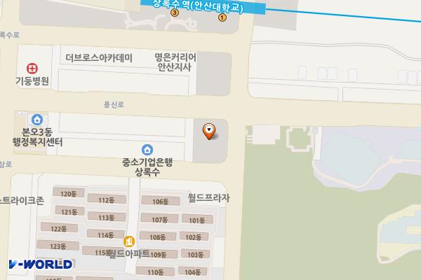 월드프라자앞 위치 지도 — 경기도 안산시 상록구 본오동 873-6번지