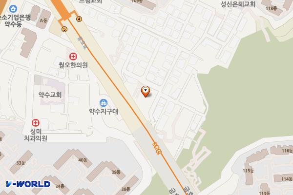 약수동 공영주차장 위치 지도 — 서울특별시 중구 동호로8다길 22