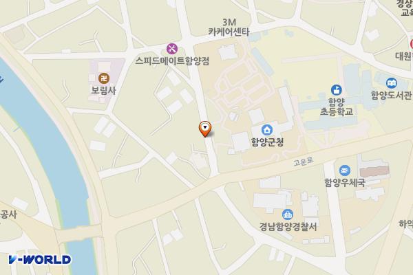상림슈퍼+그린캐슬빌라주차장 위치 지도 — 경상남도 함양군 함양읍 운림리 95-1