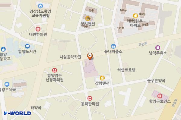 목화예식장+(구)대보반점주차장 위치 지도 — 경상남도 함양군 함양읍 용평리 612-24