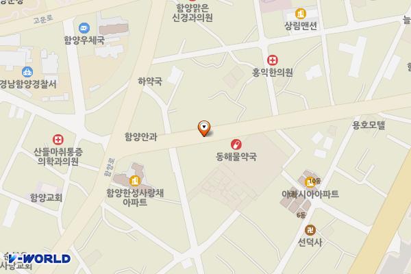 낙원사거리+보건소주차장 위치 지도 — 경상남도 함양군 함양읍 용평리 709-1