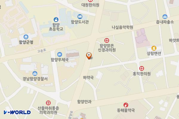 함양중학교+두루침교주차장 위치 지도 — 경상남도 함양군 함양읍 용평리 699-10