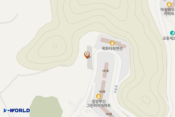 교동공영주차장 위치 지도 — 경상남도 밀양시 교동 산59-13