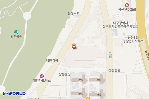 성북로5길인근 위치 지도 — 대구광역시 북구 침산동 551-8