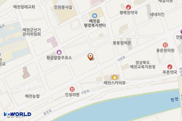 맛고을 제2주차장 위치 지도 — 경상북도 예천군 예천읍 남본리 222-52