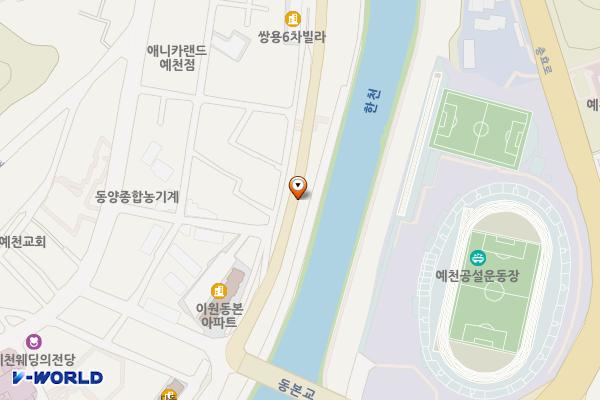 한천주차장 위치 지도 — 경상북도 예천군 예천읍 동본리 580