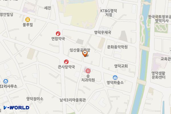 산림조합 옆 공영주차장 위치 지도 — 경상북도 영덕군 영덕읍 남석리 8-7