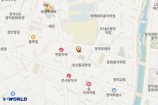 (구)영덕버스터미널 공영주차장 위치 지도 — 경상북도 영덕군 영덕읍 덕곡길 99