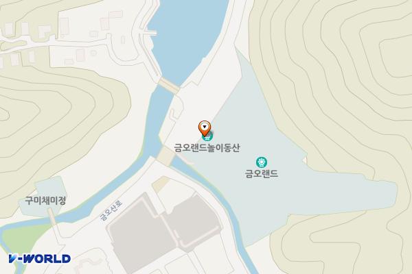 금오산 공영주차장(제4주차장)-금오랜드앞 위치 지도 — 경상북도 구미시 남통동 251-2번지