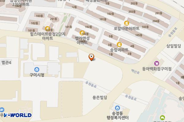 노상주차장(네오플라테크 동측) 위치 지도 — 경상북도 구미시 산동읍 봉산리 630번지