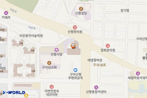노상주차장(동아백화점 인근) 위치 지도 — 경상북도 구미시 구미대로 409