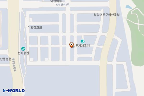 시민행복주차장(산동읍 중흥 3차 인근) 위치 지도 — 경상북도 구미시 산동읍 신당리 1637번지
