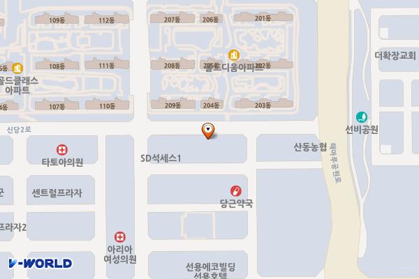 시민행복주차장(확장단지 골드디움 인근0 위치 지도 — 경상북도 구미시 산동읍 신당리 1441번지