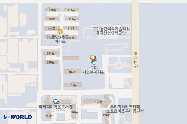 근로자종합복지회관 위치 지도 — 경상북도 구미시 산호대로 243
