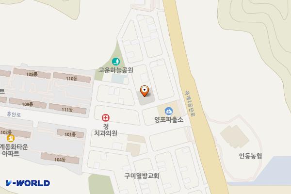 공영주차장(양포파출소 인근) 위치 지도 — 경상북도 구미시 옥계동 553-6번지