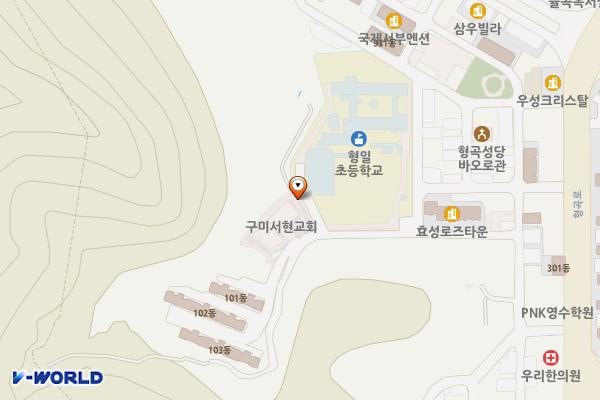 광평천 주차장(6공영주차장) 위치 지도 — 경상북도 구미시 형곡동 226번지