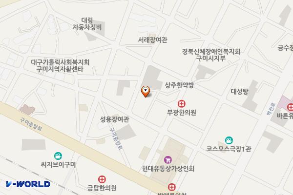 구미새마을중앙시장 제2주차장 위치 지도 — 경상북도 구미시 원평동 112-9번지