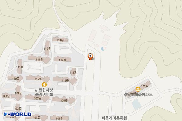 시민행복주차장(봉곡동 e편한세상 인근) 위치 지도 — 경상북도 구미시 봉곡동 172-1번지