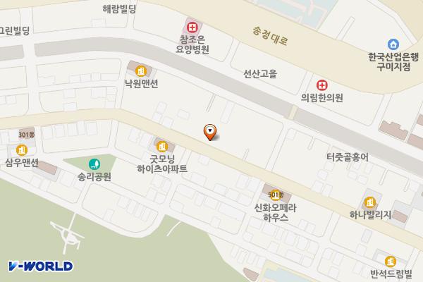 시민행복주차장(송라공원 인근) 위치 지도 — 경상북도 구미시 송정동 480-10번지