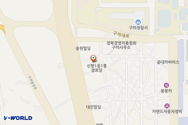 시민행복주차장(구미경찰서 인근) 위치 지도 — 경상북도 구미시 신평동 339-4번지