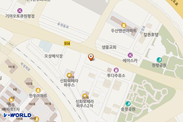 시민행복주차장(구미종합터미널 인근) 위치 지도 — 경상북도 구미시 송정동 443-1번지