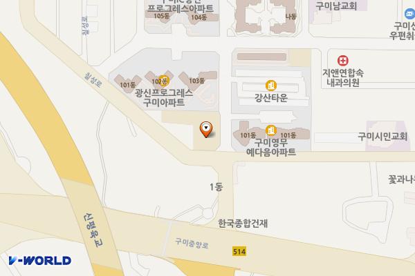 신평1동행정복지센터 위치 지도 — 경상북도 구미시 칠성로 32
