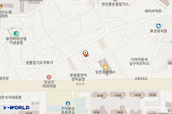 시민행복주차장(왕산초등학교 인근) 위치 지도 — 경상북도 구미시 임은길 22-5